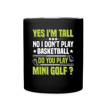 Yes I'm Tall Golfer - Full Colour Mug - black - Front