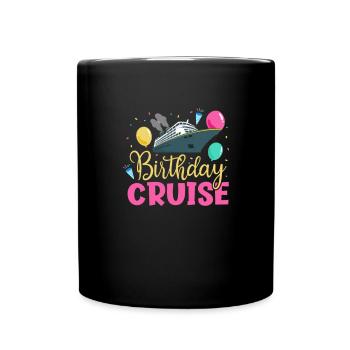 Kreuzfahrt Geburtstag - Tasse einfarbig - Schwarz - Vorne