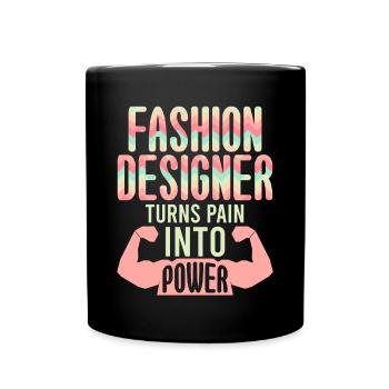 Designer Turns Pain To Power - Full Colour Mug - black - Front
