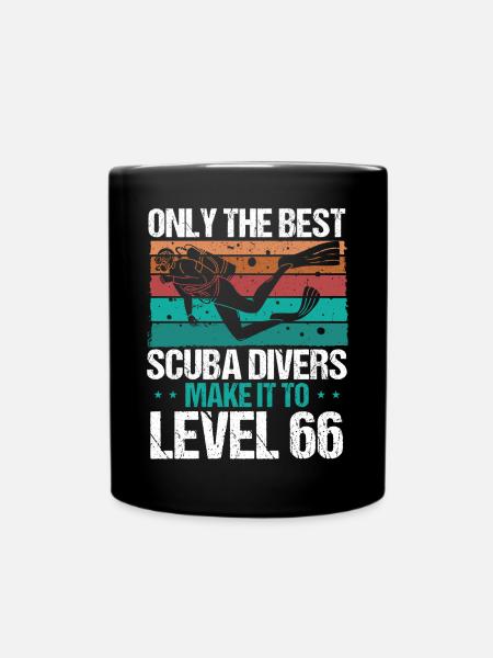 66 Scuba Diving Level 66 Year Diver Snorkeling - Tasse einfarbig - Schwarz