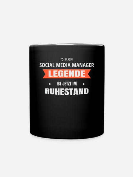 Rente Ruhestand Pension Social Media Manager - Tasse einfarbig - Schwarz
