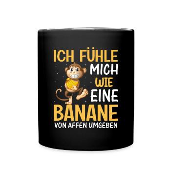 Banane Geschenk lustiger Spruch - Tasse einfarbig - Schwarz - Vorne