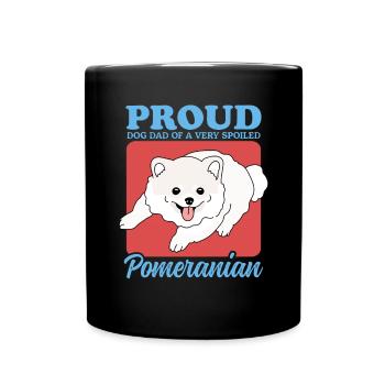 Pomeranian Dad Zwergspitz Hundebesitzer Geschenk - Tasse einfarbig - Schwarz - Vorne