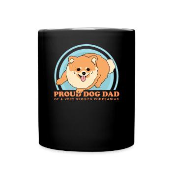 Pomeranian Dad Zwergspitz Hundehalter Geschenk - Tasse einfarbig - Schwarz - Vorne