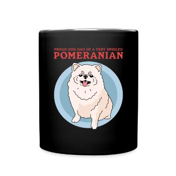 Poméranie Papa Propriétaire de Chien Zwergspitz Cadeau - Mug uni - noir - Devant