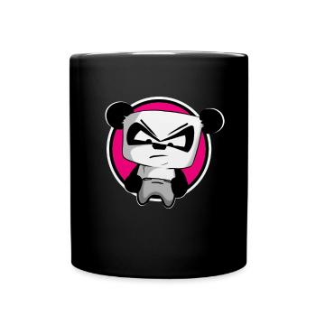 funny gaming panda PEW PEW gamer gambler - Full Colour Mug - black - Front