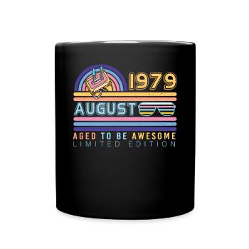 Baujahr 1979 Im August - Tasse einfarbig - Schwarz - Vorne