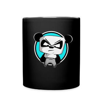 funny gaming panda PEW PEW gamer gambler - Full Colour Mug - black - Front