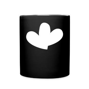 Double Coeur Blanc - Mug uni - noir - Devant