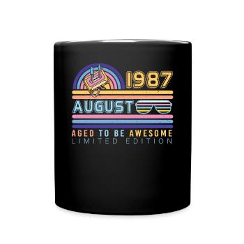 Geschenkidee August 1987 - Tasse einfarbig - Schwarz - Vorne