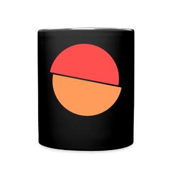 Geteilter Kringel Rotes Und Oranges Design - Tasse einfarbig - Schwarz - Vorne