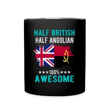 Half British Half Angolier - Full Colour Mug - black - Front