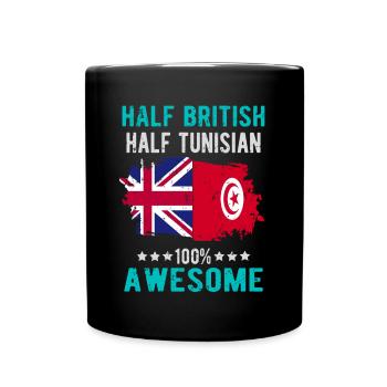 Moitié britannique moitié tunisien - Mug uni - noir - Devant