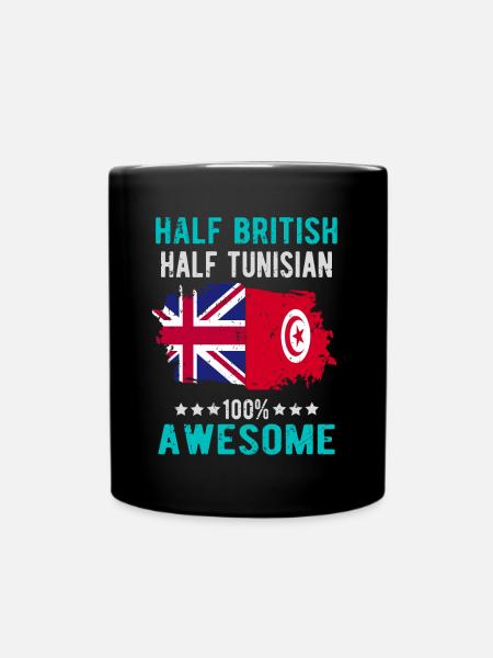Halb Brite Halb Tunesier - Tasse einfarbig - Schwarz