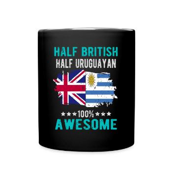 Moitié britannique moitié uruguayen - Mug uni - noir - Devant