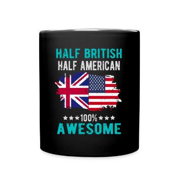 Half British Half American - Full Colour Mug - black - Front