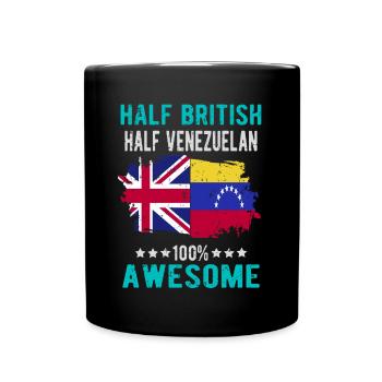 Half British Half Venezuelan - Full Colour Mug - black - Front