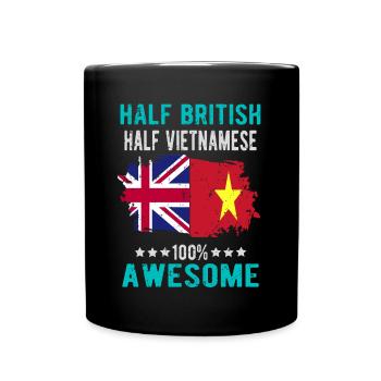 Halb Brite Halb Vietnamese - Tasse einfarbig - Schwarz - Vorne