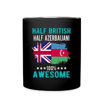 Moitié britannique moitié azerbaïdjanais - Mug uni - noir - Devant