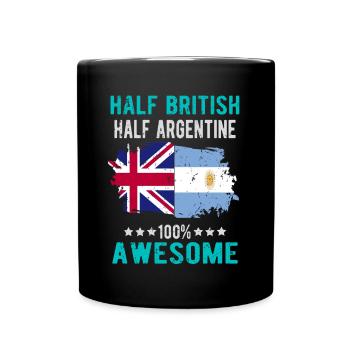Halb Brite Halb Argentiner - Tasse einfarbig - Schwarz - Vorne