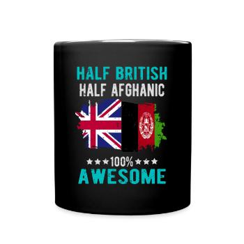 Half British Half Afghan - Full Colour Mug - black - Front
