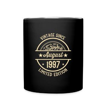 Geburtstag Vintage seit August 1997 - Tasse einfarbig - Schwarz - Vorne