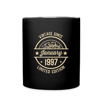 Geburtstag Vintage seit Januar 1997 - Tasse einfarbig - Schwarz - Vorne