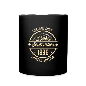 Geburtstag Vintage seit September 1996 - Tasse einfarbig - Schwarz - Vorne