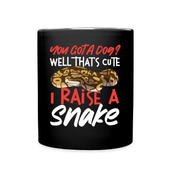 Serpent serpent Vous avez un chien? Puits - Mug uni - noir - Devant