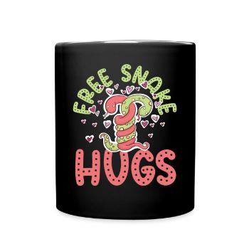 Snake Serpent Free Snake Hugs - Full Colour Mug - black - Front