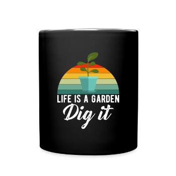 La vie est un jardin Dig It Vintage Retro Gardener - Mug uni - noir - Devant