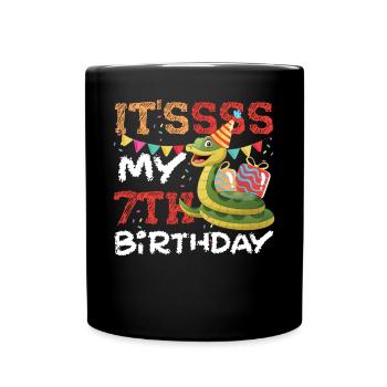 Snake Serpent It'ssss My 7th - Tasse einfarbig - Schwarz - Vorne