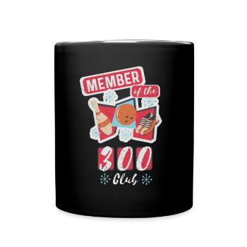 Bowling Design Member of the 300 Club Retro Bowler - Full Colour Mug - black - Front