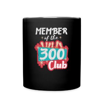 Bowling Design Member of the 300 Club Retro Bowler - Full Colour Mug - black - Front