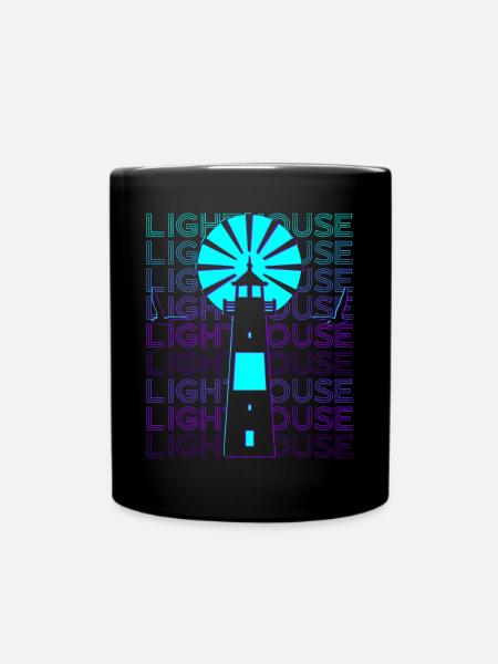 Leuchtturm Retro - Tasse einfarbig - Schwarz