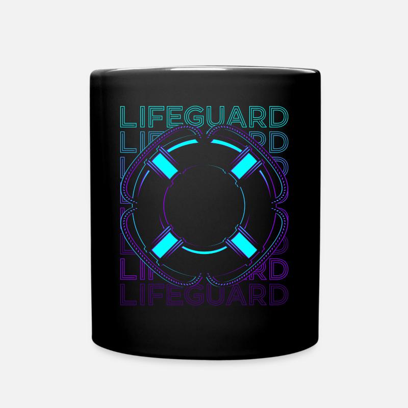 Rettungsschwimmer Retro - Tasse einfarbig - Schwarz