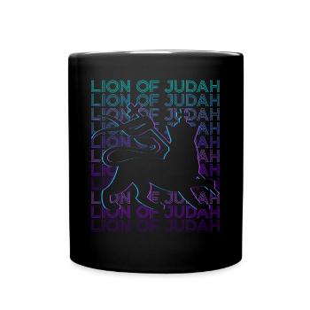 Löwe von Juda Jude Jude Hebräisch Israelit Israel - Tasse einfarbig - Schwarz - Vorne
