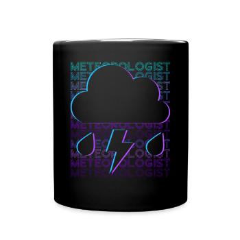 Meteorologist Meteorology Weather Frog Retro - Full Colour Mug - black - Front
