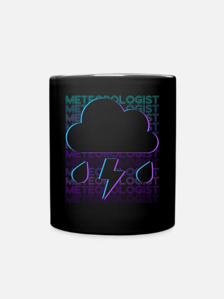 Meteorologe Meteorologie Wetterfrosch Retro - Tasse einfarbig - Schwarz