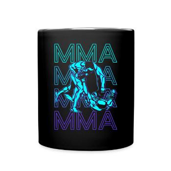 MMA Gemischte Kampfsportarten Retro - Tasse einfarbig - Schwarz - Vorne