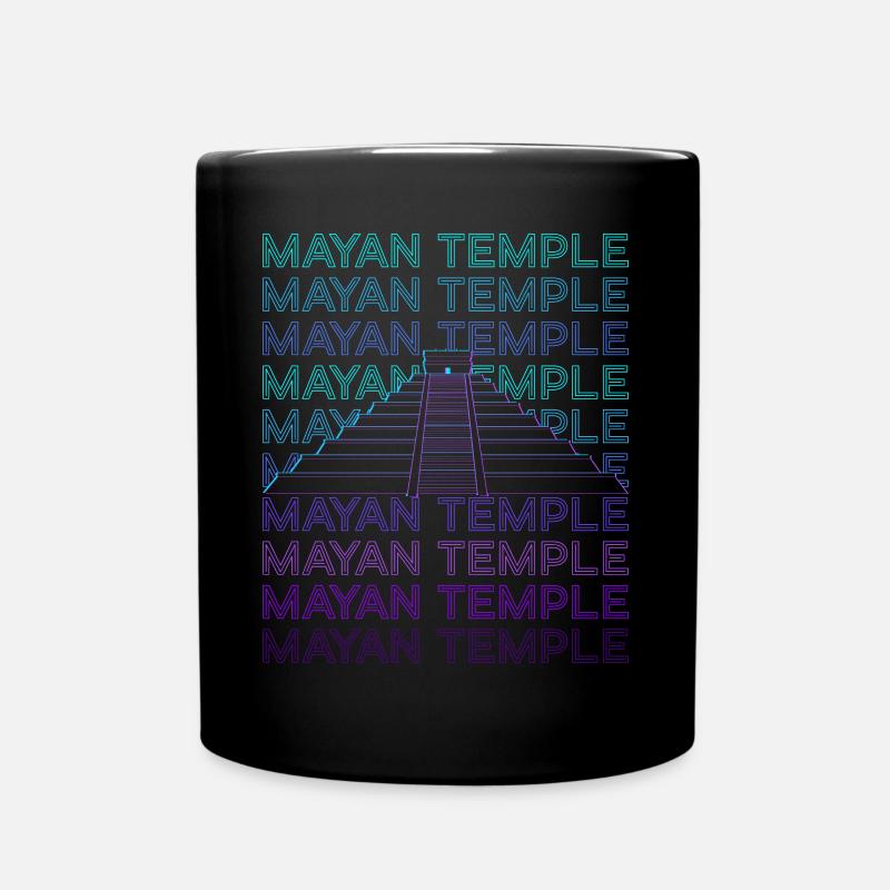 Maya-Pyramide Maya-Tempel Ancient Maya Retro - Tasse einfarbig - Schwarz