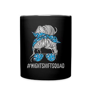 Night Shift Squad Paramedic Funny Night Shift EMT - Full Colour Mug - black - Front