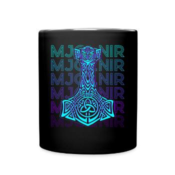 Mjolnir Thor Hammer Mythologie nordique Rétro - Mug uni - noir - Devant