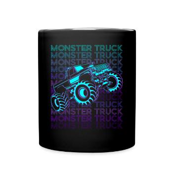 Monster Truck Retro - Full Colour Mug - black - Front