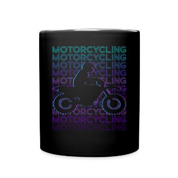 Motorcycling Motorcycle Biker Retro - Full Colour Mug - black - Front