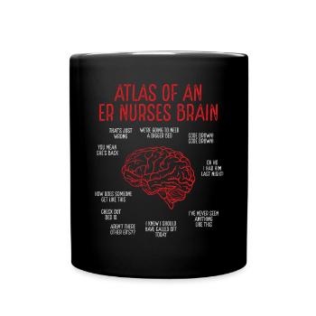 Emergency Medical Nurse ER Nurses Brain ER Tech - Full Colour Mug - black - Front