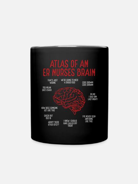 Emergency Medical Nurse ER Nurses Brain ER Tech - Tasse einfarbig - Schwarz