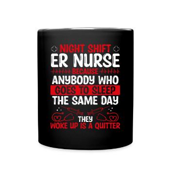 Infirmière médicale d’urgence Travail de nuit Infirmière ER - Mug uni - noir - Devant