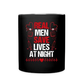 Service médical d’urgence Les hommes sauvent la nuit Infirmière aux urgences - Mug uni - noir - Devant