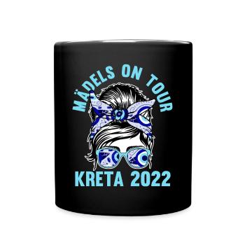 Mädels on Tour Kreta 2022 - Tasse einfarbig - Schwarz - Vorne